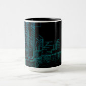 シカゴサブウェイマップ/トレインストップヴィンテージネオン マグカップ (中央)