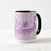 シカゴサブウェイマップ/トレインストップヴィンテージ紫 マグカップ (正面右)