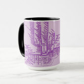 シカゴサブウェイマップ/トレインストップヴィンテージ紫 マグカップ (正面左)