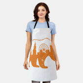 シカゴシティアパレルダウンタウン歩くベアーシルエット エプロン (着用した状態)