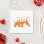 シカゴシティアパレルダウンタウン歩くベアーシルエット スタンダードカクテルナプキン (インサイチュ)