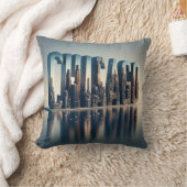 シカゴシティウォーター反射 クッション (ブランケット)