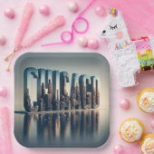 シカゴシティウォーター反射 ペーパープレート (パーティー)