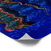 シカゴシティスカイラインと通りレーシングカー ポスター (角)