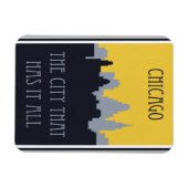 シカゴシティスカイラインヴィンテージ旅行ポスター マグネット (横)