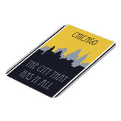 シカゴシティスカイラインヴィンテージ旅行ポスター マグネット (左側)