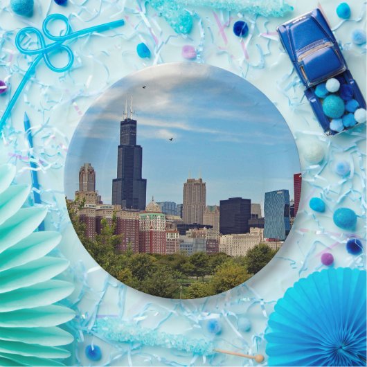 シカゴシティスカイライン写真 ペーパープレート (パーティー)
