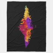 シカゴシティスカイライン水彩オンホワイト フリースブランケット (正面)