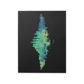 シカゴシティスカイライン水彩青と緑 ノートパッド (回転)