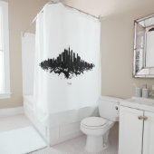 シカゴシティスカイライン水彩黒白 シャワーカーテン (インサイチュ)