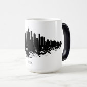 シカゴシティスカイライン水彩黒白 モーフィングマグカップ (正面右)