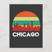 シカゴシティスケープヴィンテージサンセットポストカード ポストカード (正面)