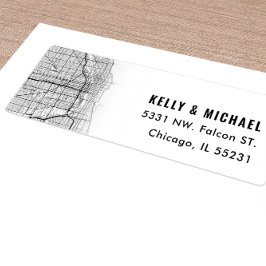 シカゴシティーの地図をテーマにした |戻り値のラベル ラベル