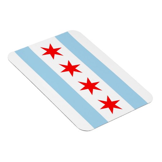 シカゴシティ国旗を掲げた愛国的なフレキシブル磁石 マグネット (右側)