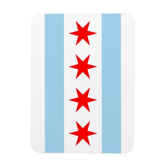 シカゴシティ国旗を掲げた愛国的なフレキシブル磁石 マグネット (縦)