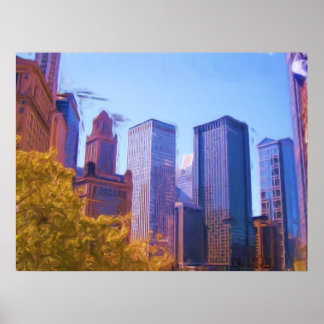 シカゴシティ秋サイン ポスター
