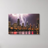 シカゴシティ超高層ビルズ稲妻 キャンバスプリント (正面)