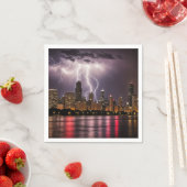 シカゴシティ超高層ビルズ稲妻 スタンダードカクテルナプキン (インサイチュ)