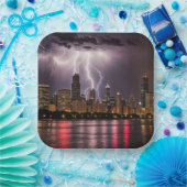 シカゴシティ超高層ビルズ稲妻 ペーパープレート (パーティー)