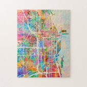 シカゴシティ通りの地図 ジグソーパズル (縦)