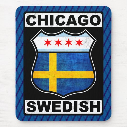 シカゴスウェーデンアメリカンマウスマット マウスパッド (正面)