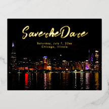 シカゴスカイラインの結婚式の日付を保存