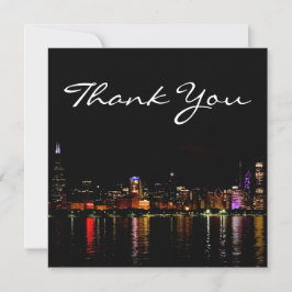 シカゴスカイラインアットナイトサンキューカード サンキューカード