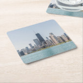シカゴスカイラインウィズミシガン湖 スクエアペーパーコースター (アングル)