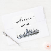 シカゴスカイラインウェルカムホームラベル スクエアシール (封筒)