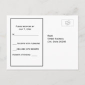 シカゴスカイラインエッチドスターリーDIY BG RSVP 1 インビテーションポストカード (裏面)