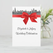 シカゴスカイラインエッチド結婚BW Red 招待状 (スタンド正面)