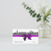 シカゴスカイラインエッチングBWバイオレットエスコートカード プレイスカード (スタンド正面)