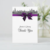 シカゴスカイラインエッチングBWパープルありがとう サンキューカード (スタンド正面)