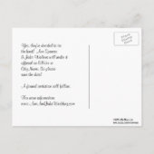 シカゴスカイラインエッチングBWレッド日付を保存 案内ポストカード (裏面)