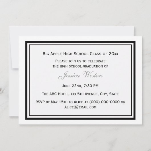 シカゴスカイラインエッチングH卒業式 招待状 (裏面)