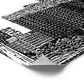 シカゴスカイラインシルエットウェディングパーティバナー ポスター (角)