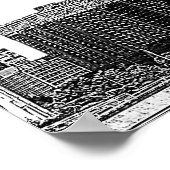 シカゴスカイラインシルエット卒業パーティバナー ポスター (角)