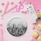 シカゴスカイラインスケッチ ペーパープレート (パーティー)