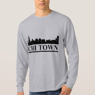 シカゴスカイラインチタウンメンズLS tシャツ