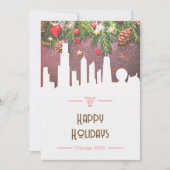 シカゴスカイラインハッピーホリデーズグリーティングカード 招待状 (正面)