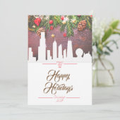 シカゴスカイラインハッピーホリデーズグリーティングカード 招待状 (スタンド正面)