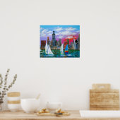 シカゴスカイラインバイミシガン湖 ポスター (キッチン)