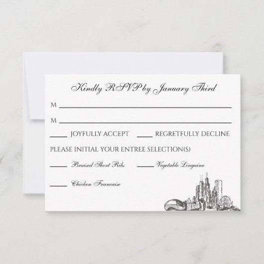 シカゴスカイラインフラットサンキューカード 出欠カード (正面)