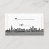 シカゴスカイラインブラック金ゴールドスターエスコートカード プレイスカード (裏面)