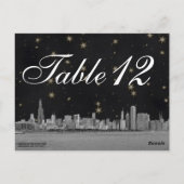 シカゴスカイラインブラック金ゴールドスターテーブル番号 ポストカード (裏面)