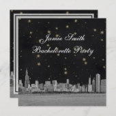 シカゴスカイラインブラック金ゴールドスターバチェロレッテ 招待状 (正面/裏面)