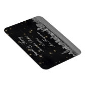 シカゴスカイラインブラック金ゴールドスター日付の保存 マグネット (右側)