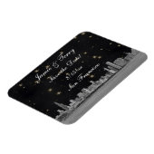 シカゴスカイラインブラック金ゴールドスター日付の保存 マグネット (左側)