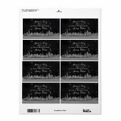 シカゴスカイラインブラック金ゴールドスターHウォーターボトル ラベル (フルシート)