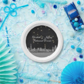 シカゴスカイラインブラック金ゴールドスターS ペーパープレート (パーティー)